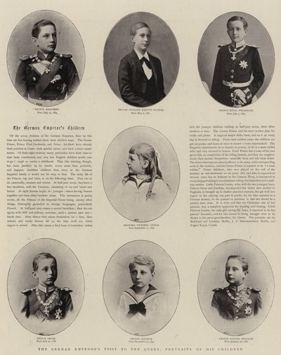 Het Bezoek van de Duitse Keizer aan de Koningin, Portretten van zijn Kinderen door English Photographer