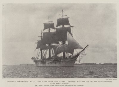 Het Duitse opleidingsschip Moltke, gestuurd door de keizer om aanwezig te zijn in Devonport wanneer de koning de eerste steen legt van de Marine Academie door English Photographer