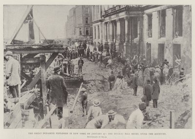 De grote dynamietexplosie in New York op 27 januari, het Murray Hill Hotel na het ongeluk door English Photographer
