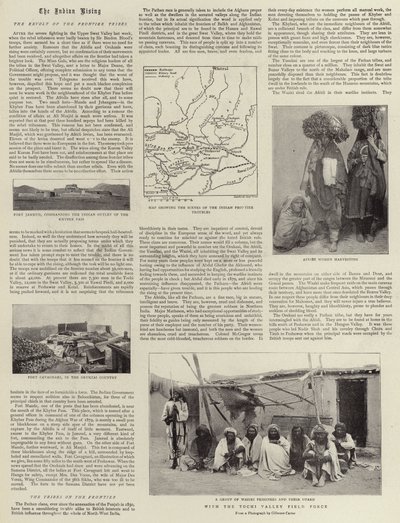 De opstand in India, de opstand van de grensstammen door English Photographer