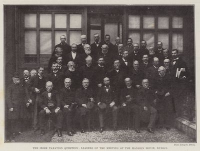 De Ierse belastingkwestie, leiders van de bijeenkomst in het Mansion House, Dublin door English Photographer