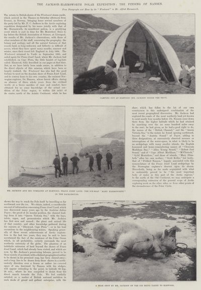 De Jackson-Harmsworth Pool Expeditie, de vondst van Nansen door English Photographer