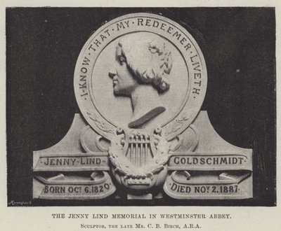Het Jenny Lind Monument in Westminster Abbey door English Photographer