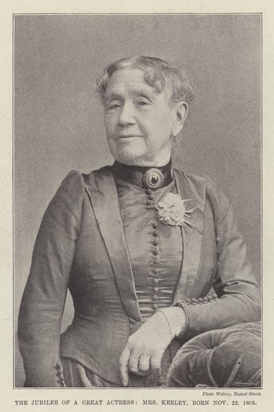 Het jubileum van een grote actrice, mevrouw Keeley, geboren 22 november 1805 door English Photographer