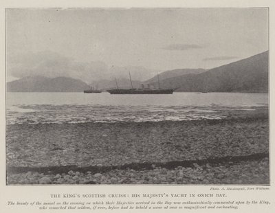 De Schotse cruise van de koning, het jacht van Zijne Majesteit in Onich Bay door English Photographer