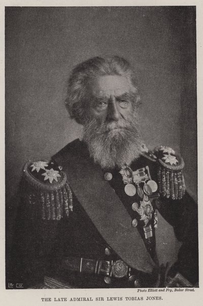 De overleden admiraal Sir Lewis Tobias Jones door English Photographer