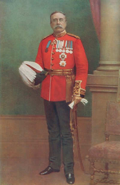 De Laatste Generaal Sir W. S. A. Lockhart. Opperbevelhebber in India door English Photographer