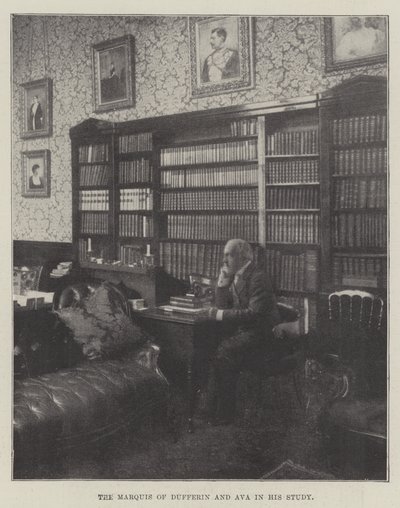 De Markies van Dufferin en Ava in zijn Studie door English Photographer