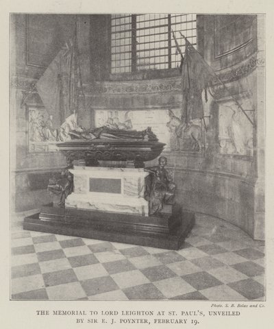 Het monument voor Lord Leighton in St. Pauls, onthuld door Sir E J Poynter, 19 februari door English Photographer