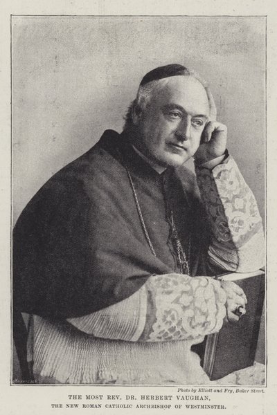 De Zeer Eerwaarde Dr Herbert Vaughan, de Nieuwe Rooms-Katholieke Aartsbisschop van Westminster door English Photographer