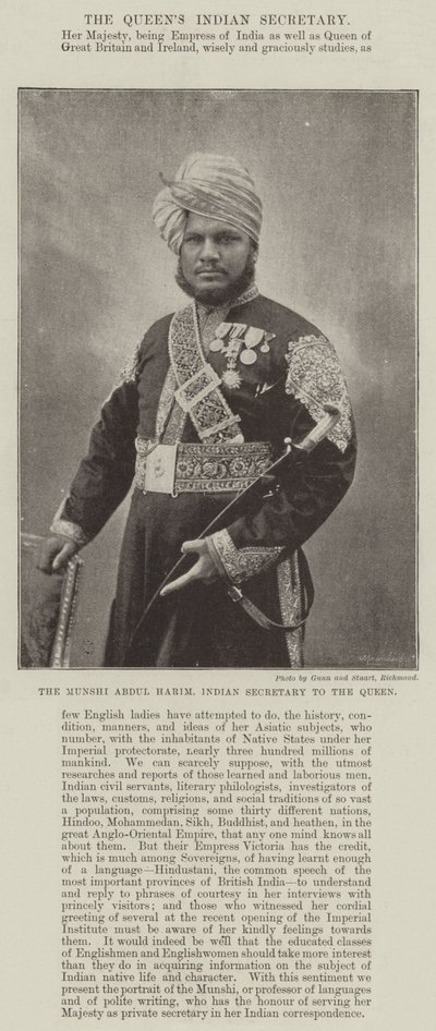 De Munshi Abdul Harim, Indiase secretaris van de koningin door English Photographer