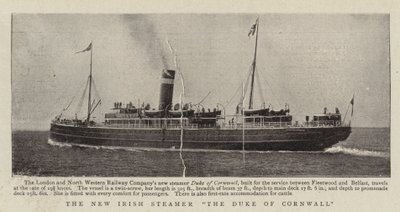 De nieuwe Ierse stoomboot The Duke of Cornwall door English Photographer