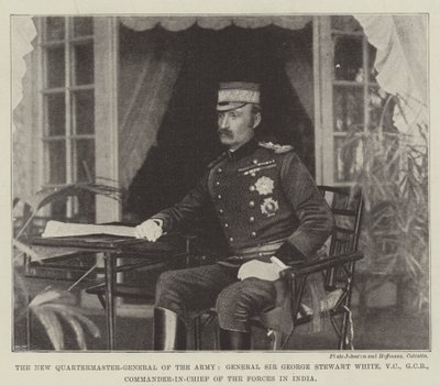 De nieuwe kwartiermeester-generaal van het leger, generaal Sir George Stewart White, VC, GCB, opperbevelhebber van de strijdkrachten in India door English Photographer