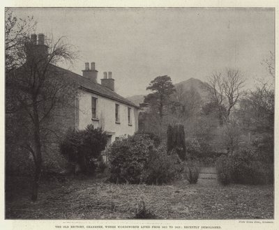 De oude pastorie, Grasmere, waar Wordsworth woonde van 1811 tot 1813, onlangs gesloopt door English Photographer