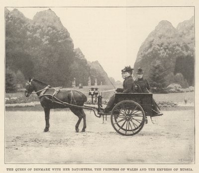 De koningin van Denemarken met haar dochters, de prinses van Wales en de keizerin van Rusland door English Photographer