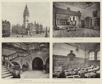 Het Bezoek van de Koningin aan Sheffield, het Nieuwe Stadhuis dat door Hare Majesteit zal worden Geopend door English Photographer