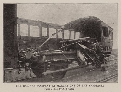 Het treinongeluk in March, een van de rijtuigen door English Photographer