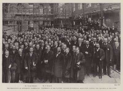 De herbouw van Spurgeons Tabernacle, conferentie van de Pastors College Evangelical Association die de voortgang van het werk bekijkt door English Photographer