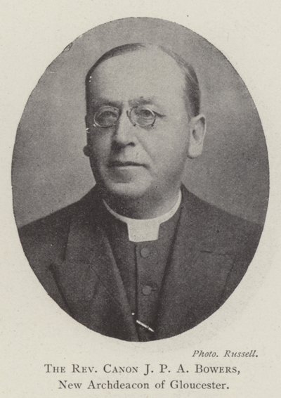 De eerwaarde kanunnik J P A Bowers, nieuwe aartsdiaken van Gloucester door English Photographer