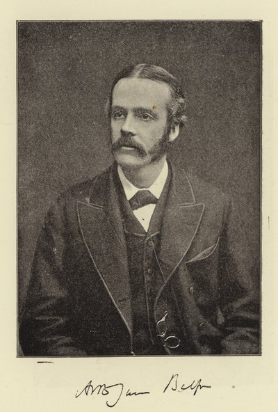De Zeer Eerwaarde Arthur James Balfour, MP, Hoofdsecretaris voor Ierland en toekomstige Leider van de Conservatieve Partij door English Photographer