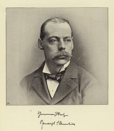 De Zeer Eerwaarde Lord Randolph Churchill, voormalig Minister van Financiën en ex-Leider van het Lagerhuis door English Photographer