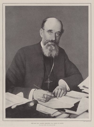 De zeer eerwaarde Mandell Creighton, DD, bisschop van Londen door English Photographer