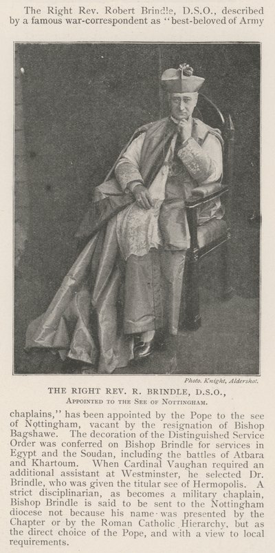 De Zeer Eerwaarde R Brindle, DSO, benoemd tot bisschop van Nottingham door English Photographer