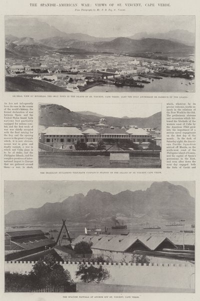 De Spaans-Amerikaanse oorlog, uitzichten van St Vincent, Kaapverdië door English Photographer