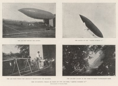 De Succesvolle Proeven in Parijs van het Luchtschip Santos Dumont V door English Photographer