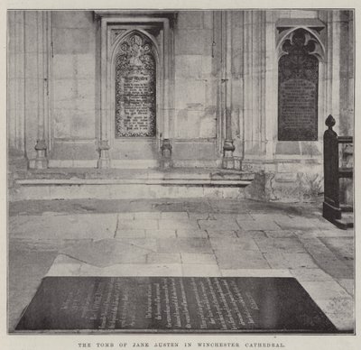 Het graf van Jane Austen in de kathedraal van Winchester door English Photographer