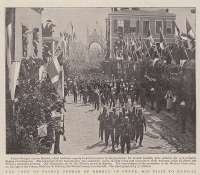 De rondreis van prins George van Griekenland in Kreta, zijn bezoek aan Kandia door English Photographer