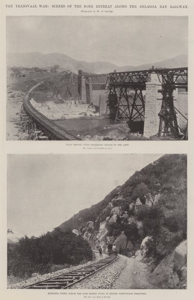 De Transvaaloorlog, scènes van de Boeren terugtocht langs de Delagoa Bay spoorweg door English Photographer
