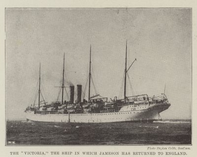De Victoria, het schip waarmee Jameson naar Engeland is teruggekeerd door English Photographer