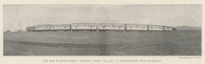 De oorlog in Zuid-Afrika, hospitaaltrein nr. 3 H, in Charlestown, nabij Volksrust door English Photographer