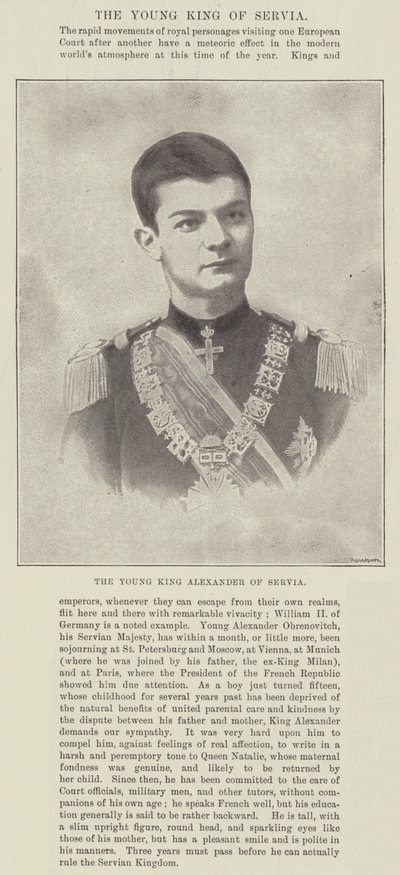 De Jonge Koning Alexander van Servië door English Photographer
