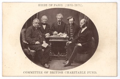 Het comité van het Britse Charitatieve Fonds, hulp aan de armen tijdens het Beleg van Parijs (1870-1871) door English Photographer