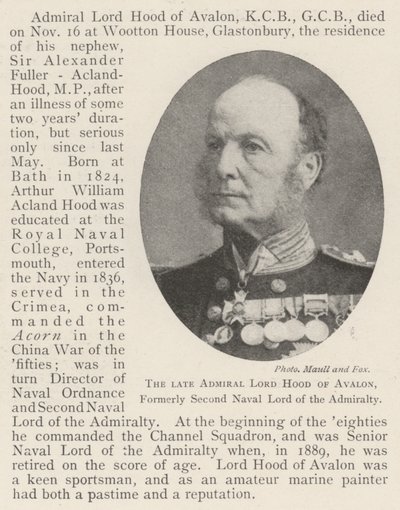 De overleden Admiraal Lord Hood van Avalon, voormalig Tweede Marineheer van de Admiraliteit door English Photographer