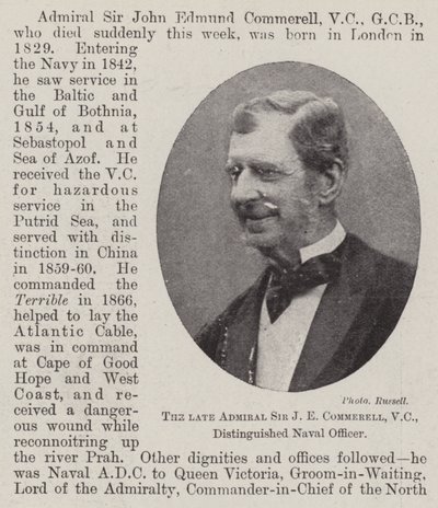 De overleden admiraal Sir J E Commerell, VC, onderscheiden marineofficier door English Photographer