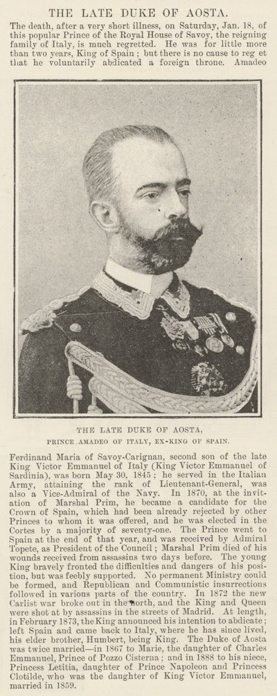 De wijlen hertog van Aosta, prins Amadeo van Italië, ex-koning van Spanje door English Photographer