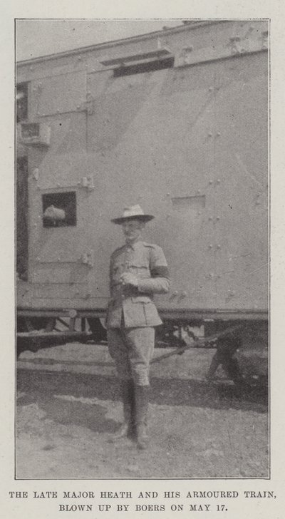 De overleden Majoor Heath en zijn Gepantserde Trein, opgeblazen door Boeren op 17 mei door English Photographer