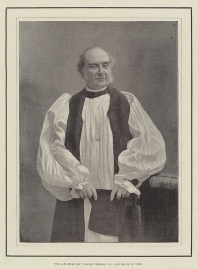 De overleden zeer eerwaarde William Thomson, DD, aartsbisschop van York door English Photographer