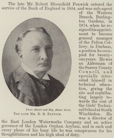 De overleden Mr R B Fenwick door English Photographer