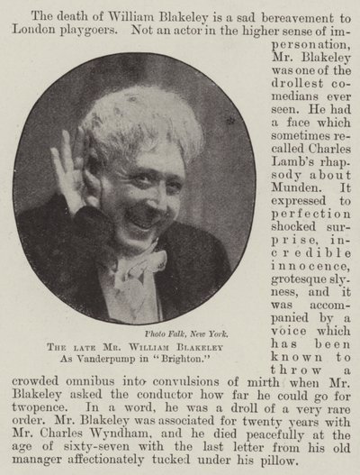 De wijlen Mr William Blakeley als Vanderpump in Brighton door English Photographer