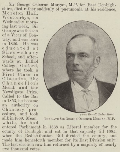 Sir George Osborne Morgan, MP door English Photographer