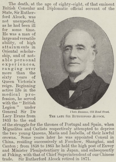 De wijlen Sir Rutherford Alcock door English Photographer