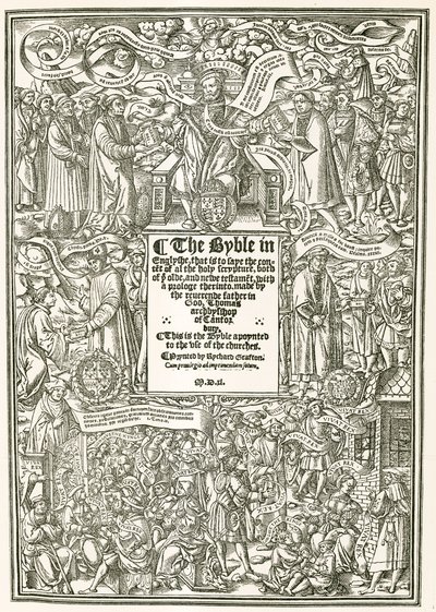 De titelpagina van Cranmers Bijbel, AD 1540 door English Photographer