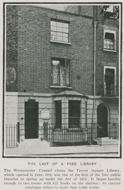 Trevor Square Bibliotheek, Westminster door English Photographer