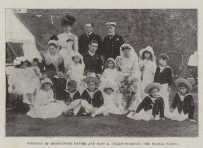 Huwelijk van Commandant Napier en Miss E Culme-Seymour, het Bruidsgezelschap door English Photographer