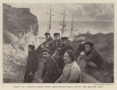 Wrak van een Franse Bark bij Christchurch Head, Hants, de Geredde Bemanning door English Photographer