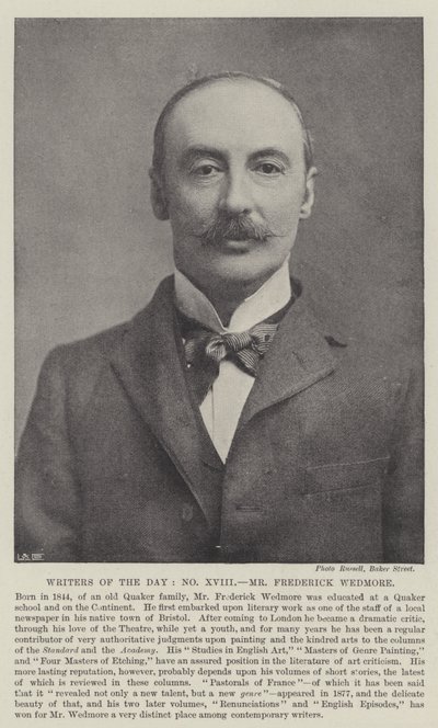 Schrijvers van de dag, Mr Frederick Wedmore door English Photographer